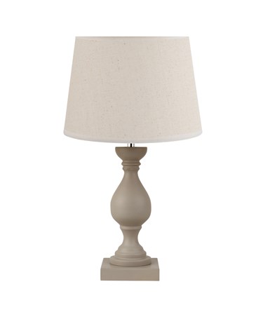 Fengate Grey Stone Effect Table Lamp with Natural Linen Shade
