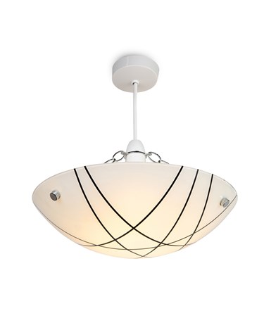 Crosbie Glass Ceiling Uplighter Pendant Shade - White/Black/Chrome