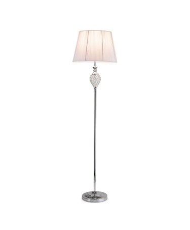 Hannah Chrome & Crystal Standard Floor Lamp & Ivory String Shade Hannah Chrome & Crystal Standard Floor Lamp & Ivory String Shade