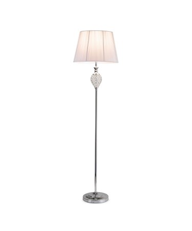 Hannah Chrome & Crystal Standard Floor Lamp & Ivory String Shade