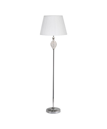 Hannah Floor Lamp Chrome with Ivory Pleat Shade