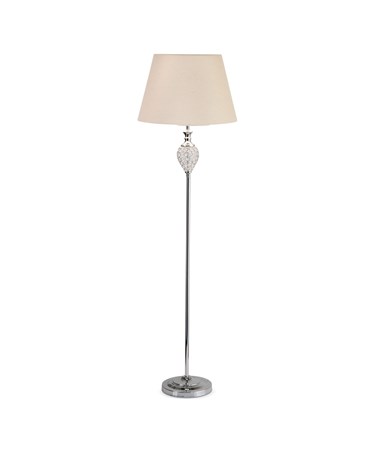 Hannah Floor Lamp Chrome with Natural Linen Shade