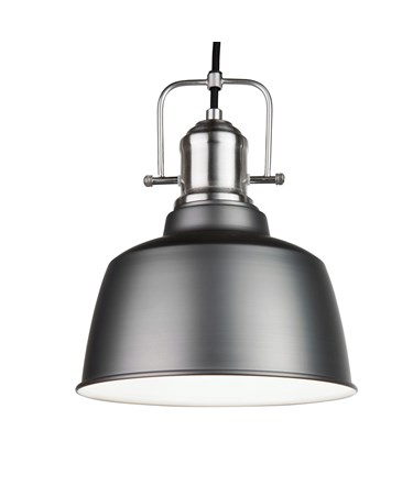 Bodmin Large Industrial Dome Pendant Gun Metal Pewter Adjustable Ceiling Light
