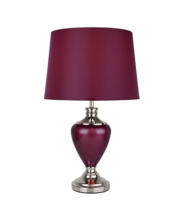 Hepburn Large Red Ceramic Table Lamp with Matching Shade - Shiny Chrome & Red