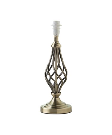 Queenswood Classic Barley Twist Table Lamp Base Only - Antique Brass