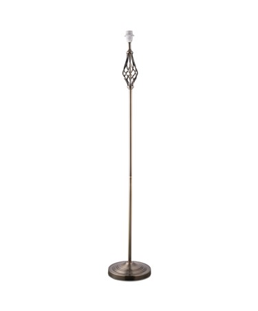 Queenswood Traditional Barley Twist Antique Brass Floor Lamp - Base Only