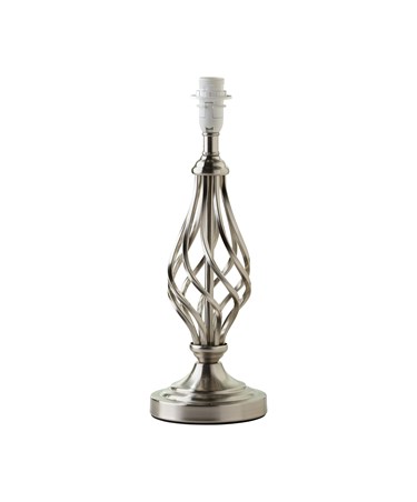 Queenswood Classic Barley Twist Table Lamp Base Only - Silver Chrome Queenswood Classic Barley Twist Table Lamp Base Only - Silver Chrome