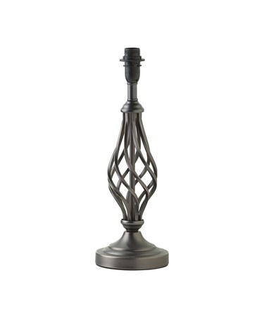 Queenswood Classic Barley Twist Table Lamp Base Only - Pewter Grey