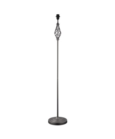 Queenswood Traditional Barley Twist Pewter Grey Floor Lamp - Base Only