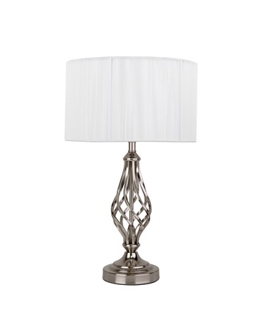 Queenswood Table Lamp Silver - Ivory String Shade Queenswood Table Lamp Silver - Ivory String Shade