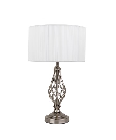 Queenswood Table Lamp Silver - Ivory String Shade