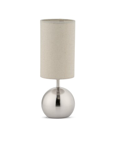 Bedford Modern Silver Brushed Metal Ball Small Touch Control Table Lamp