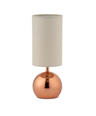 Bedford Modern Copper Brushed Metal Ball Small Touch Control Table Lamp