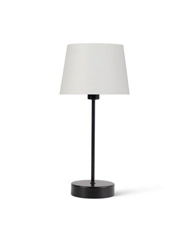 Stockholm Black Cup Stick Table Lamp with Lorenzo Cream Shade