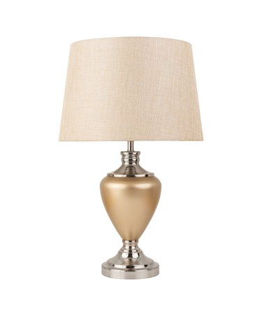 Hepburn Large Ceramic Table Lamp with Matching Shade - Champagne Gold & Silver