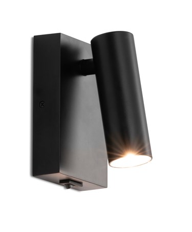 LIMA BLACK WALL LIGHT LED SWITCHED