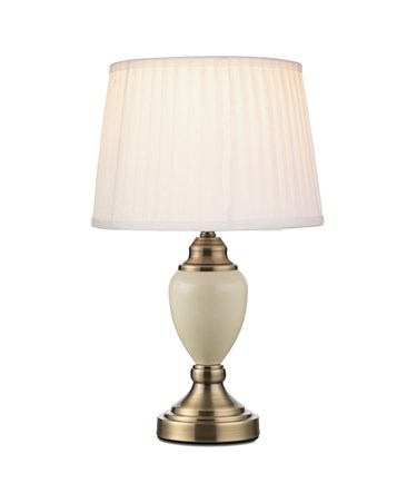 Malham Small Touch Control Cream Table Lamp with Pleated Shade