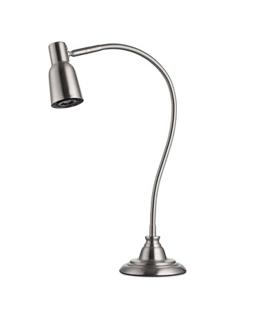 Modern Satin Silver Adjustable Gooseneck Reading Floor Lamp with LED Bulb