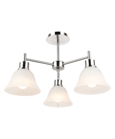 Modern Corsica Silver 3 Light with Glass Shades - Ceiling Light