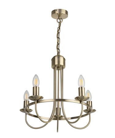 Islington Antique Brass 5 Light Ceiling Light Pendant Fitting