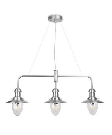 Fisherman Satin Silver Bar Pendant Ceiling Light