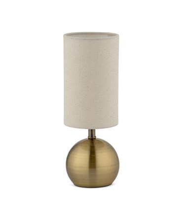 Bedford Modern Brass Brushed Metal Ball Small Touch Control Table Lamp