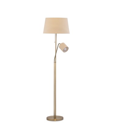 Shaded Mother & Child Floor Lamp with Natural Linen Shades