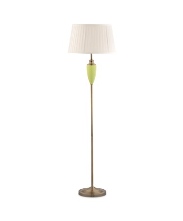 Hepburn Large Ceramic Floor Lamp - Green & Antique Brass