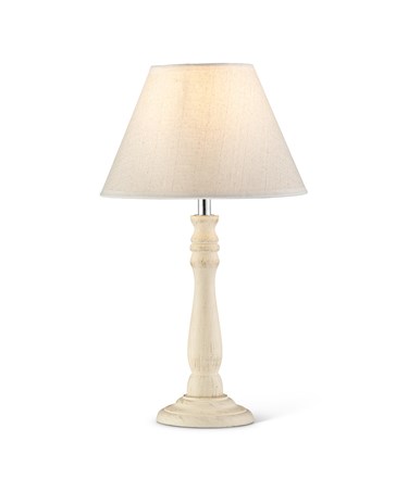 Camden Candlestick Table Lamp with Natural Linen Shade - Cream & Gold