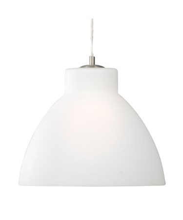 Searchlight Opal Single Pendant Light - 30Cm - Satin Silver Trim
