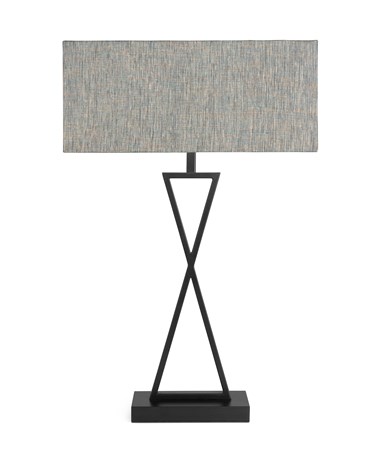 X Statement Table Lamp Black CW Blue Shade