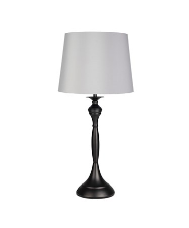 Messini Black CW Grey Silver Lined Shade Table Lamp