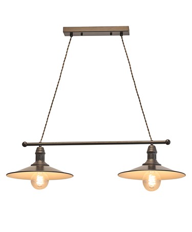 Stockborough Twisted Cable Twin Ceiling Pendant Light - Antique Brown