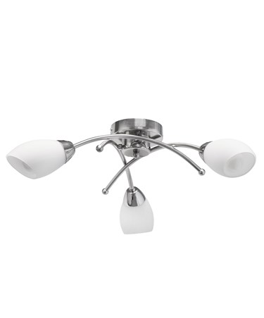 Albany 3 Light Semi Flush Ceiling Light with Opal Glass Shades