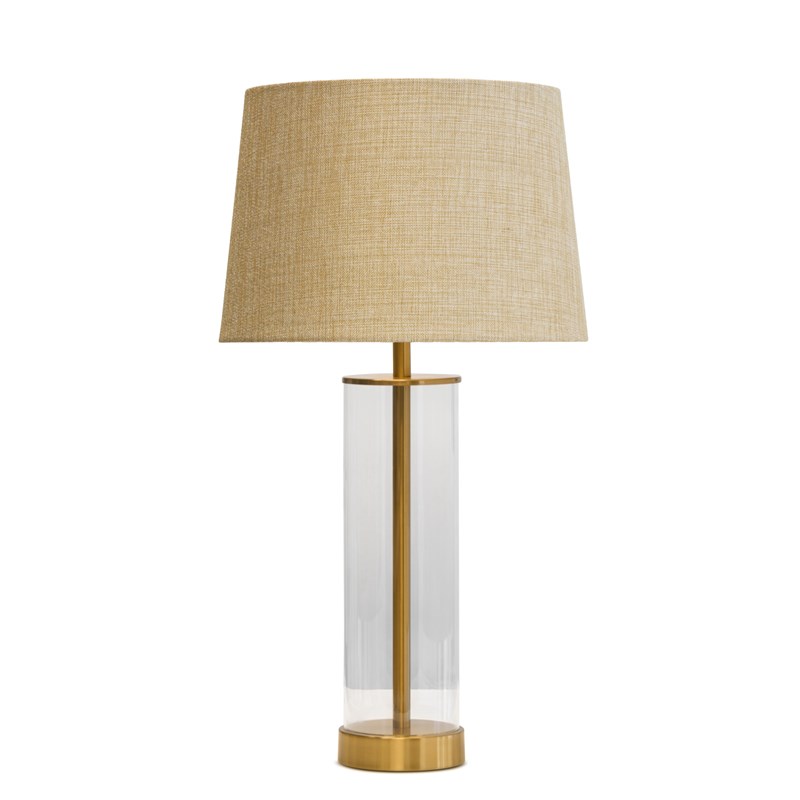 Arezo Gold Table Lamp with Beige Linen Shade Arezo Gold Table Lamp with Beige Linen Shade