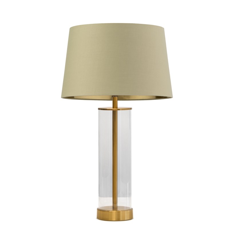 Arezo Gold Table Lamp with Green Gold Lined Shade Arezo Gold Table Lamp with Green Gold Lined Shade