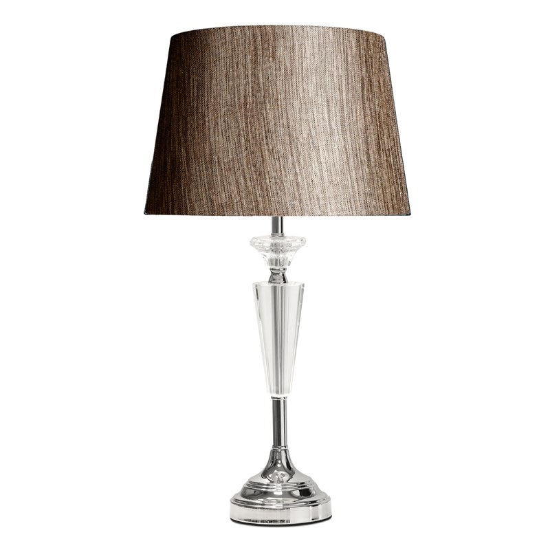 Kwartz Chrome Table Lamp with Dark Charcoal Shade Kwartz Chrome Table Lamp with Dark Charcoal Shade