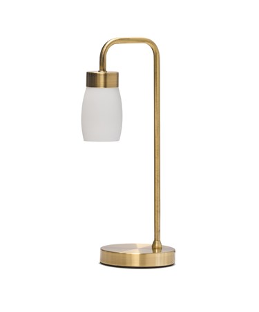 Arch Antique Brass Vintage Industrial Table Lamp with Marino Glass Shade