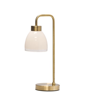 Arch Antique Brass Vintage Industrial Table Lamp with St Tropez Glass Shade