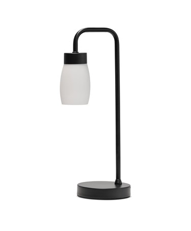 Arch Black Vintage Industrial Table Lamp with Marino Glass Shade