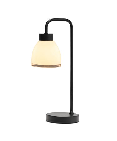 Arch Black Vintage Industrial Table Lamp with St Tropez Glass Shade