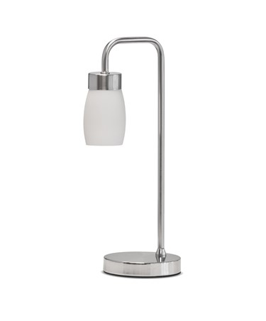 Arch Satin Silver Vintage Industrial Table Lamp with Marino Glass Shade