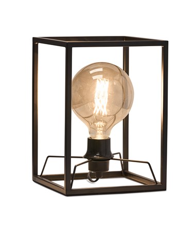 Chapel Matt Black Industrial Style Cage Table Lamp