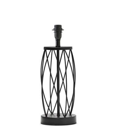 Ashleigh Black Metal Lattice Cylinder Lantern Table Lamp - Base Only