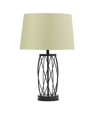 Ashleigh Black (No Glass) Table Lamp with Sage Green Shade