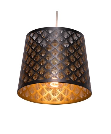 Midas Black Gold Steel Stencil Ceiling Light Pendant Shade Only Midas Black Gold Steel Stencil Ceiling Light Pendant Shade Only