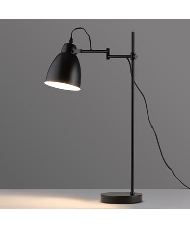 Noir Industrial Adjustable Swing Arm Black Table Desk Lamp