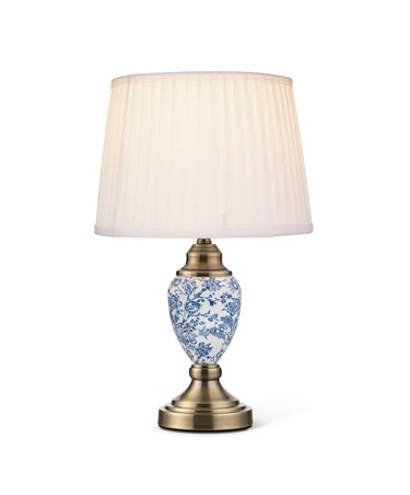 Bailey Small Table Lamp Printed Ivory/Blue