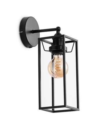 Quattro Modern Matt Black Frame Wall Light