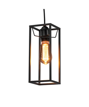 Quattro Modern Matt Black Frame Style Pendant Ceiling Light